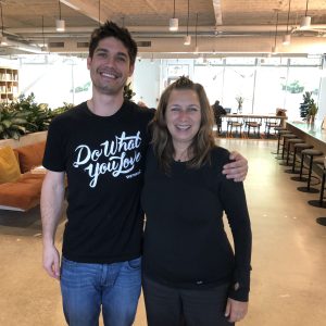 WeWork's Cameron Perry and Wendy Louise Nog, Founder of Future Bright, in WeWork Mill Valley