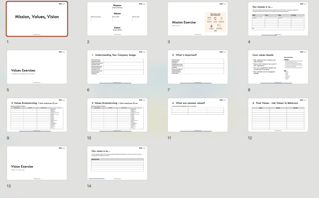 Mission Values Vision Slides